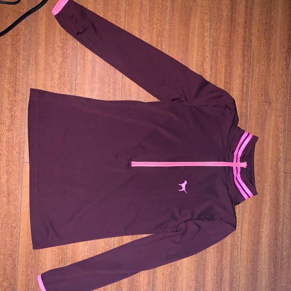 VS PINK 3/4 ZIP BURGUNDY SWEATSHIRT/ SWEATER